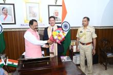 HON'BLE GOVERNOR FELICITATED SHRI JOSE MANUEL NARONHA, CHAIRMAN GPSC AT RAJ BHAVAN