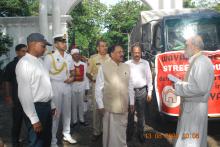 Hon'ble Governor Flagged off Truck Load of Relief Article to Wayanand supplied by State Providence. 