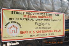 Hon'ble Governor Flagged off Truck Load of Relief Article to Wayanand supplied by State Providence. 