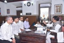 Mr. Yuri Alemao   Leader of Opposition, Mr. Amit Patkar GPCC President, Capt. Viriato Fernandes MP South Goa, Mr. Altone Dcosta MLA Quepem Constituency, Mr. Carlos Ferreira MLA Aldona Constituency Called On Hon'ble Governor At Raj Bhavan