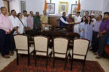 Hon'ble Governor attended Pepping Ceremony of Lt. Abhishek Dhiman, ADC to Governor, Promotion to the Rank of Lieutenant Commander.
