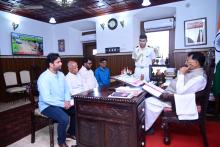 Delegation from Shree Devi Bhagwati Ravalnath & Tadanushangik Devalaya Sammitee Sh. Aditya Deshprabhu, President, Sh. Pradip Deshprabhu,  Sh. Shridhar Shenvi Desai, Sh. Sandesh Sawal Desai called on Hon'ble Governor at Raj Bhavan.