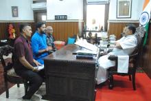 Shri Siddesh Naik, President of North Goa Zilla Panchayat, Anil Kumar Pawar, Ranganath Kavlekar called on Hon'ble Governor at Raj Bhavan.