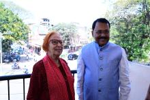 Hon’ble Governor visited the residence of Adv. Libiya Lobo Sardesai, Padmashree Awardee.