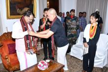 Kohima (Nagaland) (Assam Rifles) interacted with Hon'ble Governor and Exchanged Presentations at Raj Bhavan.
