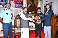 Hon'ble Governor attended as a Chief Guest for Felicitation of NCC Cadets participated in Republic Day. Parade Delhi from Goa State, at Old Darbar Hall, Raj Bhavan.