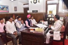 Sh. Ganesh Sing, MP Chairman Parliamentary Committee on Welfare Of Other backward Classes called on Hon'ble Governor at Raj Bhavan.