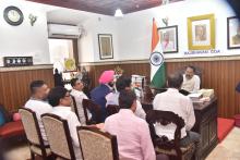 Sh. Ganesh Sing, MP Chairman Parliamentary Committee on Welfare Of Other backward Classes called on Hon'ble Governor at Raj Bhavan.